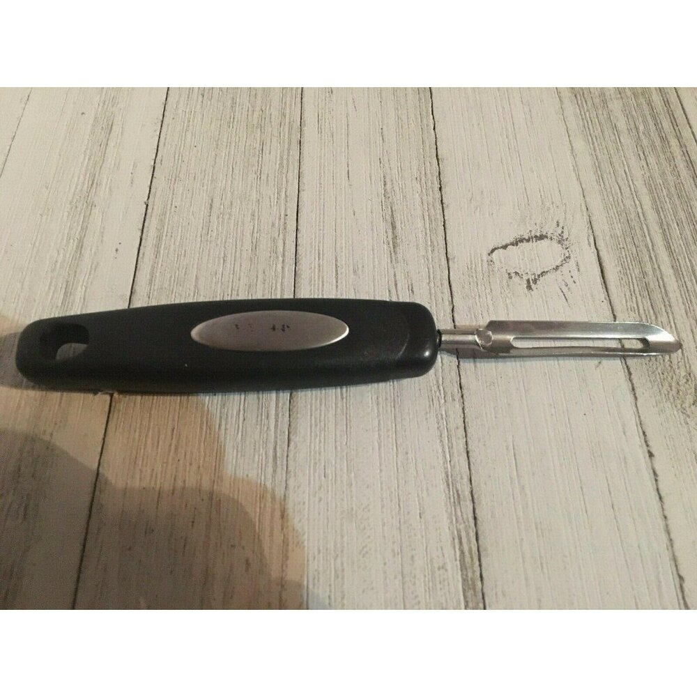FARBERWARE Stainless Steel Peeler Corer Black Handle 7 3/4" Apple Potato Carrot
